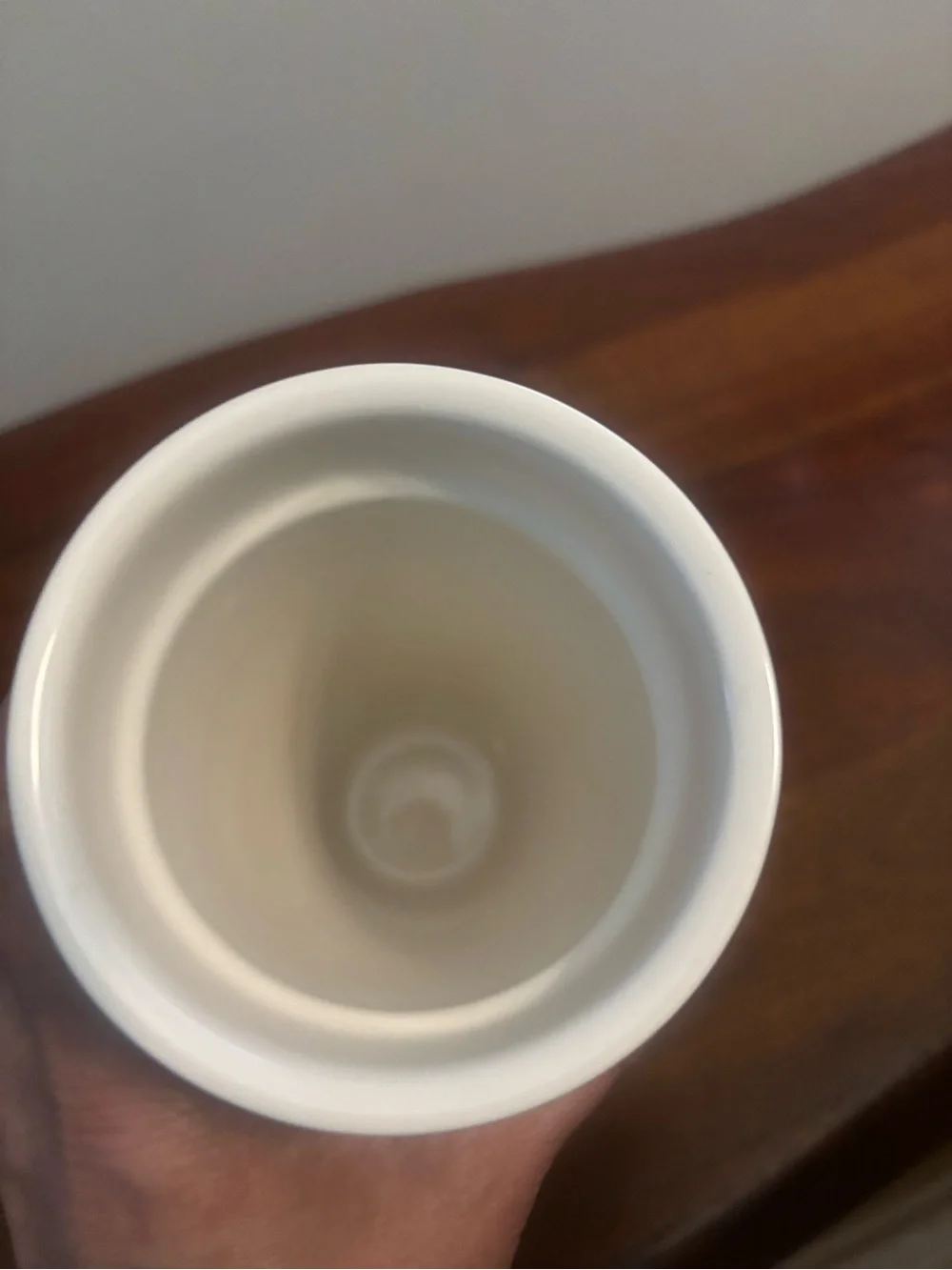 Rae Dunn White 'WORK' Ceramic Travel Mug with Lid